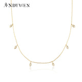 925 Silver Zircon Charm Choker Necklace Women Wedding Jewelry