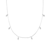 925 Silver Zircon Charm Choker Necklace Women Wedding Jewelry