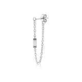 925 Silver Zircon CZ Chain Stud Earing Women Jewelry