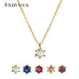 925 Silver Clear Zircon 4.5mm Charm Pendant Necklace Crystal Fine Jewelry