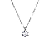 925 Silver Clear Zircon 4.5mm Charm Pendant Necklace Crystal Fine Jewelry
