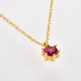 925 Silver Clear Zircon 4.5mm Charm Pendant Necklace Crystal Fine Jewelry