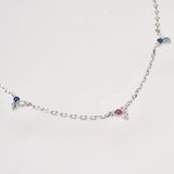 925 Silver Zircon CZ Charm Choker Necklace Wedding Party Gift
