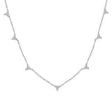 925 Silver Zircon CZ Charm Choker Necklace Wedding Party Gift