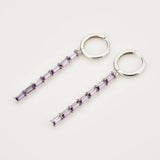 925 Silver Clear Zircon Long Line Drop Earring Women's Piercing Jewelry