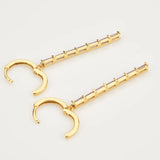 925 Silver Clear Zircon Long Line Drop Earring Women's Piercing Jewelry