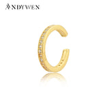 925 Silver Clear Zircon Ear Cuff Earring Non Piercing Clips