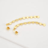 925 Silver Coins Chain Drop Earring Piercing Rock Punk Jewelry