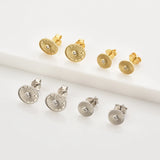 925 Silver Coins Stud Earring Dangle Jewelry Rock Punk Women Wedding Clips