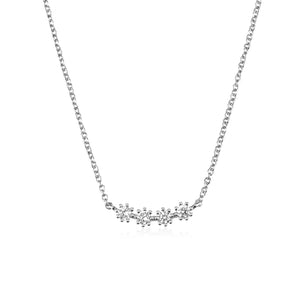 925 Silver Collar Tide Pendant Choker Necklace Clear Crystal Jewelry
