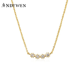 925 Silver Collar Tide Pendant Choker Necklace Clear Crystal Jewelry