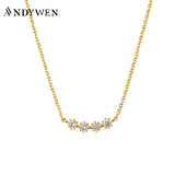 925 Silver Collar Tide Pendant Choker Necklace Clear Crystal Jewelry