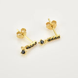 925 Silver Colorful Zircon Stud Earring Piercing Ohrringe Jewelry