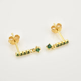 925 Silver Colorful Zircon Stud Earring Piercing Ohrringe Jewelry