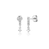 925 Silver Colorful Zircon Stud Earring Piercing Ohrringe Jewelry