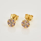 925 Silver Colorful Flower Mini Stud Earring European Jewelry
