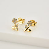 925 Silver Colorful Flower Mini Stud Earring European Jewelry