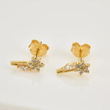 925 Silver Colorful Flower Mini Stud Earring European Jewelry