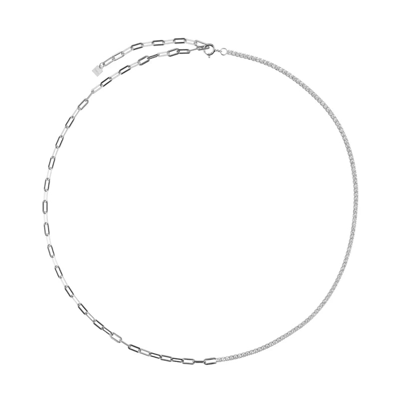 925 Silver Colorful Zircon Choker Necklace Rainbow Charm CZ Women Gift