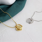 925 Sterling Silver Double Heart Pendant Necklace Women Love Jewelry