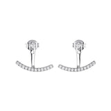 925 Silver Earrings-Jackets Full Moon Line Drop Earring Pendientes