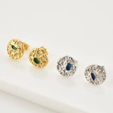 925 Silver Green Stud Earring Wedding Pave Party Jewelry Clips