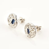 925 Silver Green Stud Earring Wedding Pave Party Jewelry Clips