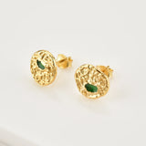 925 Silver Green Stud Earring Wedding Pave Party Jewelry Clips