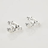 925 Silver Geometric Heart Stud Earring Rock Punk Jewelry