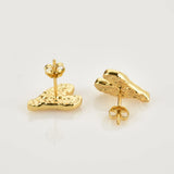 925 Silver Geometric Heart Stud Earring Rock Punk Jewelry