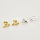 925 Silver Geometric Heart Stud Earring Rock Punk Jewelry