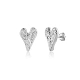 925 Silver Geometric Heart Stud Earring Rock Punk Jewelry