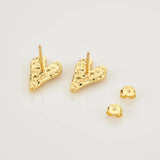 925 Silver Geometric Heart Stud Earring Rock Punk Jewelry
