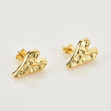 925 Silver Geometric Heart Stud Earring Rock Punk Jewelry