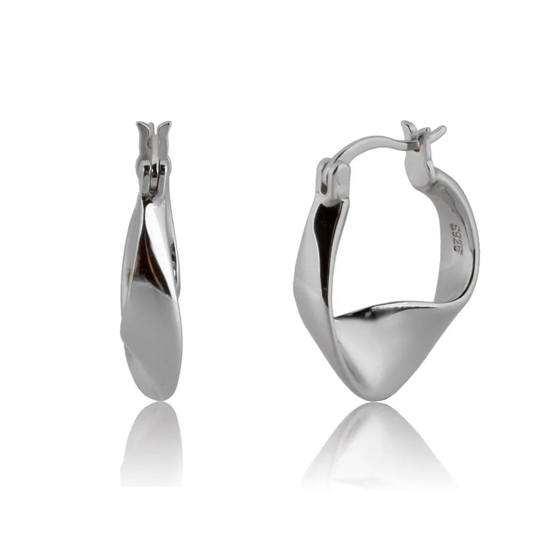 925 Silver Geometric Hoops 11mm Circle Earrings