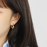 925 Silver Geometric Hoops 11mm Circle Earrings