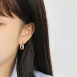 925 Silver Geometric Hoops 11mm Circle Earrings