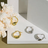 925 Silver Geometric Hoops 11mm Circle Earrings