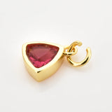 925 Silver 12 Months Birth Gems Triangle Zircon Charm Pendant Necklace Women