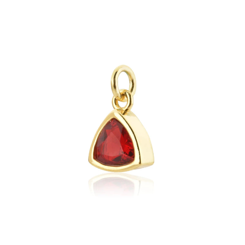 925 Silver 12 Months Birth Gems Triangle Zircon Charm Pendant Necklace Women