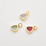 925 Silver 12 Months Birth Gems Triangle Zircon Charm Pendant Necklace Women
