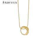 925 Sterling Silver Circle Pendant Long Chain Necklace Snake Chain Women Jewelry