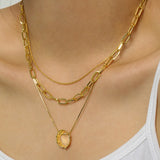 925 Sterling Silver Circle Pendant Long Chain Necklace Snake Chain Women Jewelry