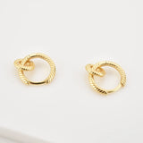 925 Silver 19mm Screw Circle Drop Earrings Wedding Jewelry Women