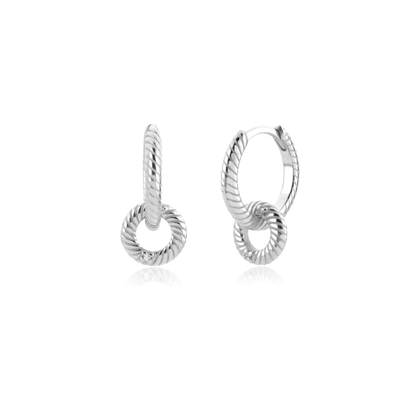 925 Silver 19mm Screw Circle Drop Earrings Wedding Jewelry Women