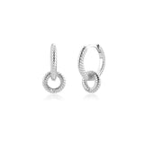 925 Silver 19mm Screw Circle Drop Earrings Wedding Jewelry Women