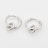 925 Silver 19mm Screw Circle Drop Earrings Wedding Jewelry Women
