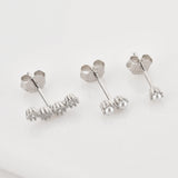 925 Silver 3pcs/Set Piercing Stud Earrings Women Jewelry Party
