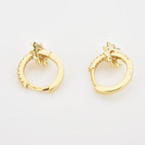 925 Sterling Silver 8.5mm Circle Drop Earring Star Circle Charm Women Jewelry