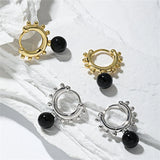 925 Silver 8mm Pearl Drop Earrings Wedding Rock Punk Winter